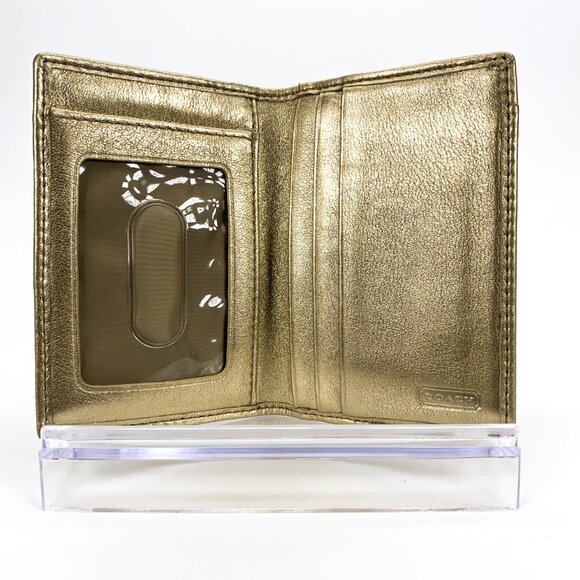 COACH Signature Monogram Wallet Card Holder w/Id Slot - Picture 2 of 10